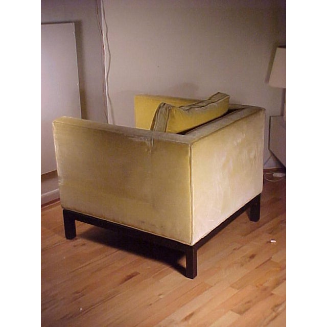 Mid 20th Century Pair of Yellow Cube Club Chairs By Edward Wormley for Dunbar For Sale - Image 5 of 10