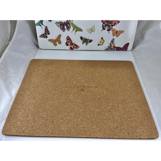 1990s MackenzieChilds Corked Back Butterfly Garden Placemats Set of