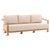 Natural teak frame outdoor sofa with sand/beige performance olefin fabric cushions. Each sofa may vary in exact coloring,...
