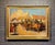 Hungarian Crowd waving at WW2 German Wehrmacht Cavalry entering Town- 1930s Oil painting Hungarian Impressionist - Oil...