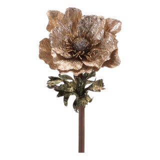 Metallic Anemone Flower Stem (Set of 4) For Sale