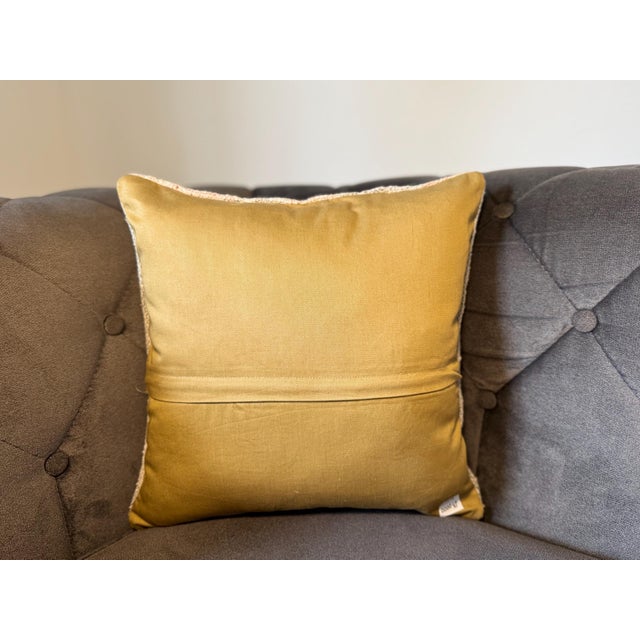 Turkish Vintage Turkish Hemp Pillow, Natural Blush Pink Ivory Cushion, Handwoven Anatolian Pillow With Insert, 16x16 In For Sale - Image 3 of 8