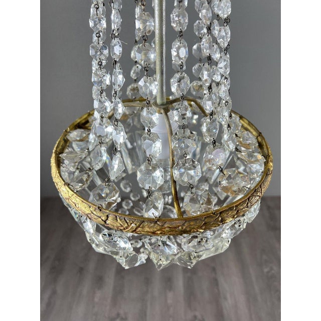 Metal Late 19th Century Bronze and Crystal Chandeliers, Set of 2 For Sale - Image 7 of 12