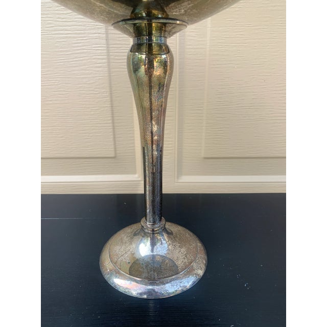 Metal Late 20th Century Large Silver Plate Compote For Sale - Image 7 of 7