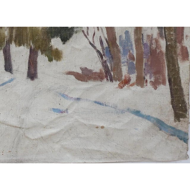 Vintage Winter Landscape Oil Painting, Ukrainian Art, 1970s 50-70 For Sale - Image 6 of 6