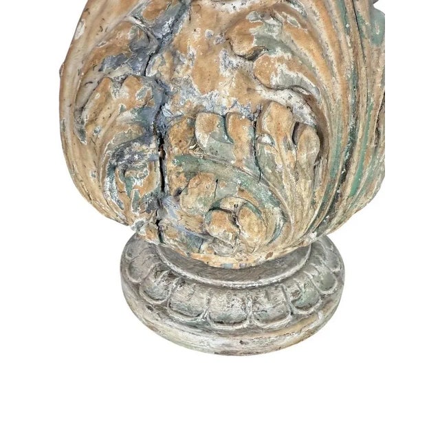 Pair of Italian Carved Wood Baroque Style Table Lamps For Sale - Image 9 of 11