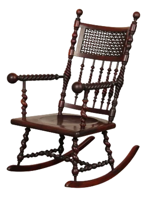 Merklen Brothers Renaissance Revival Mahogany Rocking Chair