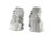Chinoiserie Vintage Late 20th Century High Gloss White Ceramic Foo Dogs - a Pair For Sale - Image 3 of 5