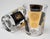 Double Old Fashioned Gold and Black Coin Set of 4 Barware Glasses by Cera 1960s For Sale - Image 9 of 12