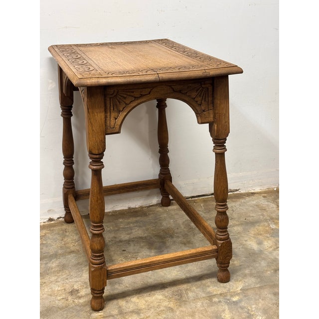 Brown 19th Century English Oak Table With Lunette Frieze Detail For Sale - Image 8 of 11