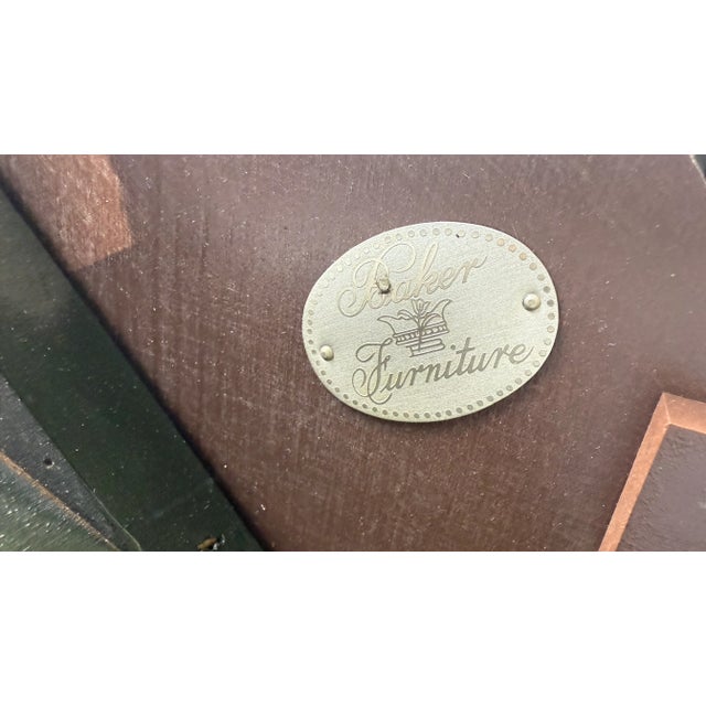 1980s Vintage Baker Furniture Chinoiserie Octagonal Glass-Top Coffee Table With Floral Hand-Painting For Sale - Image 11 of 12