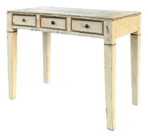 Gustavian Style Rustic Three Drawer Console Table