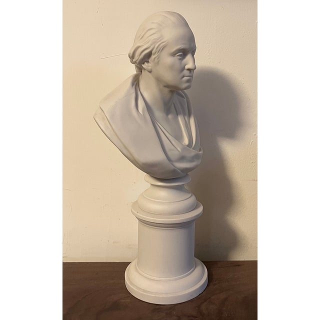 Antique 19th Century English Parian Porcelain Library Bust of President George Washington After Houdon Dated 1853 For Sale - Image 9 of 18