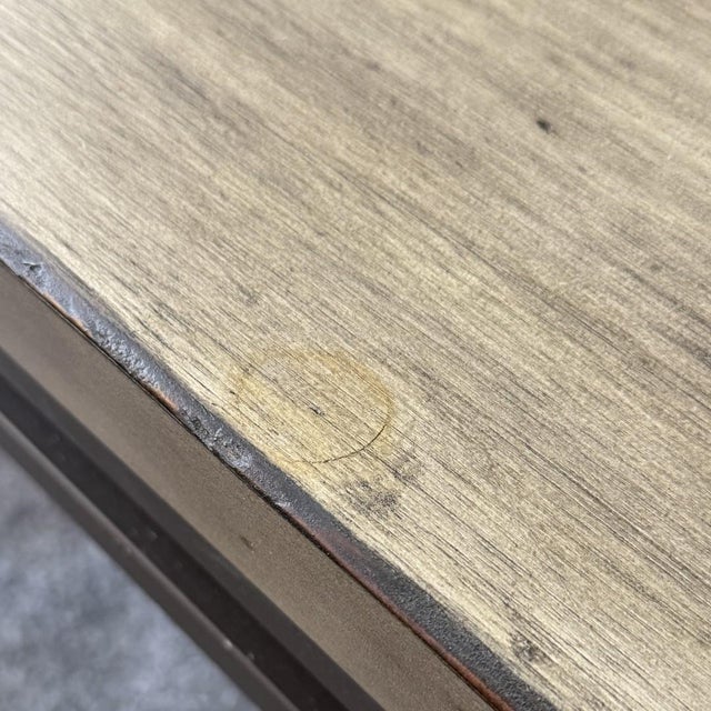 Modern Gray Wood and Iron Coffee Table For Sale - Image 11 of 12