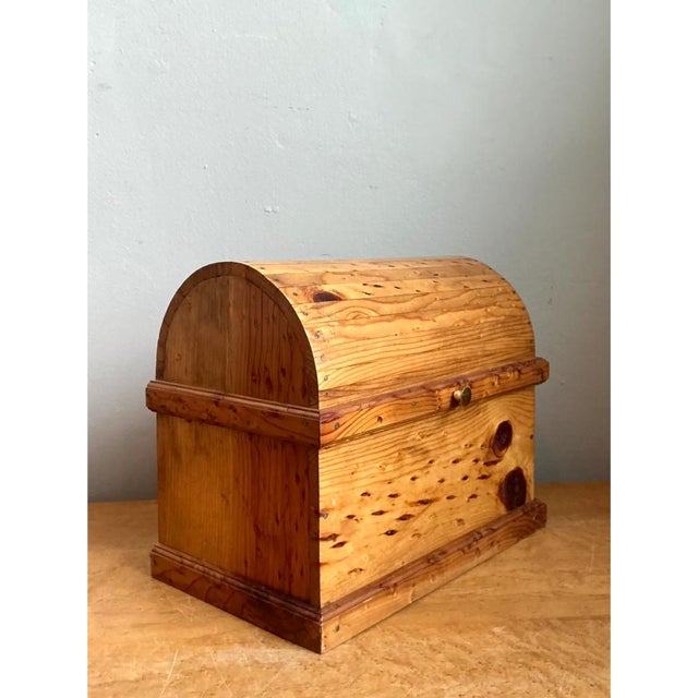 Rustic Vintage Wooden Treasure Chest Box For Sale - Image 3 of 12