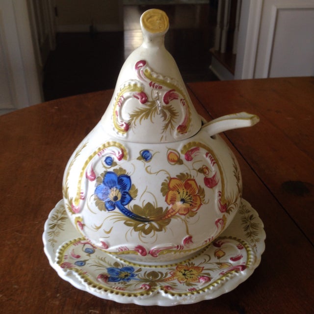 Italian Floral Ceramic Soup Tureen Chairish