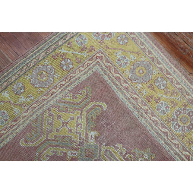 Rose Bright Yellow Antique Zabihi Collection Turkish Oushak Carpet - 8'2" x 10'4" For Sale - Image 9 of 10
