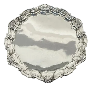 English Silver Tray on Paw Feet attributed to Gibson and Langman, 1898
