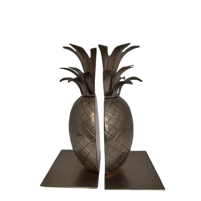 Vintage Hollywood Regency Brass Pineapple Bookends - a Pair For Sale
