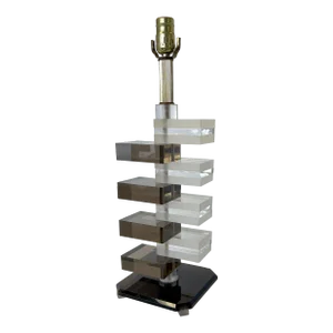 Vintage Mid Century Modern Stacked Lucite Lamp