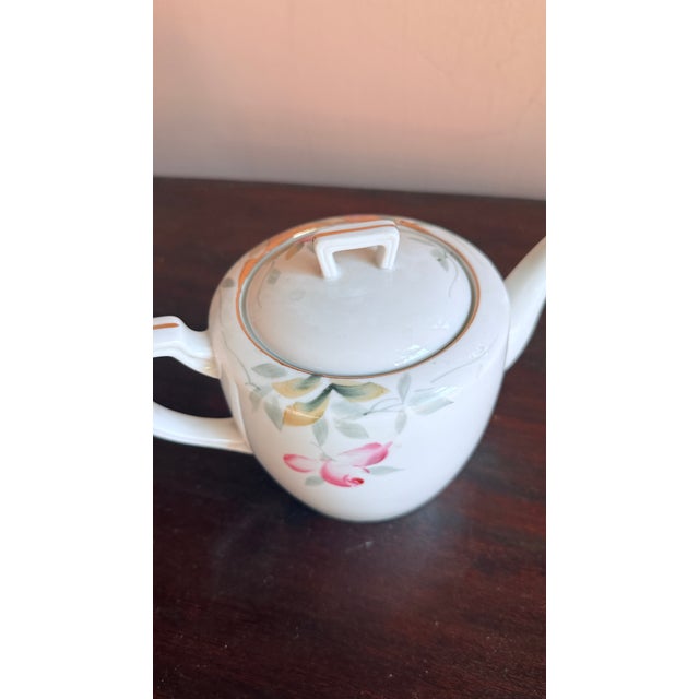 Japanese Antique, Early 20th Century Noritake Japan Azalea Porcelain Teapot With Lid For Sale - Image 3 of 10