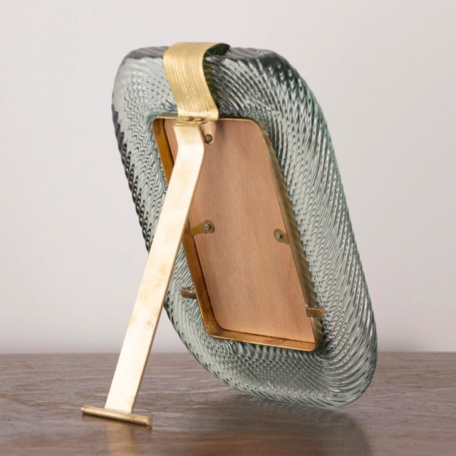 1990s Murano Glass and Twisted Brass Picture Frame, Italy, 1990s For Sale - Image 5 of 12