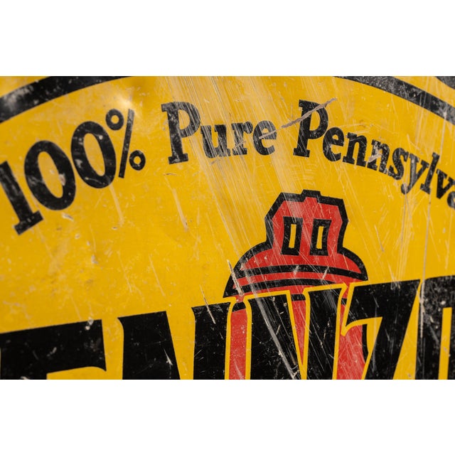 Metal Vintage Pennzoil Flange Sign For Sale - Image 7 of 9