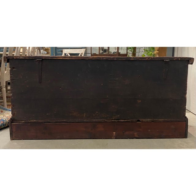 Austrian Hand Painted Wood Coffer Trunk Chest Mid 19th Century For Sale - Image 9 of 10