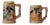 Medieval Themed German Bier Steins Mugs in Glazed Stoneware, Set of 2 For Sale