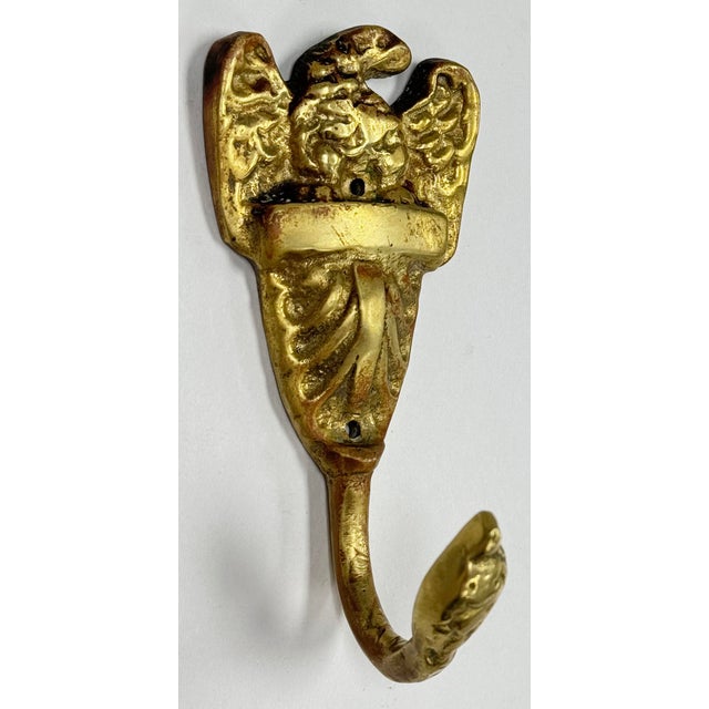 Vintage Brass Eagle Wall Hook For Sale - Image 4 of 4
