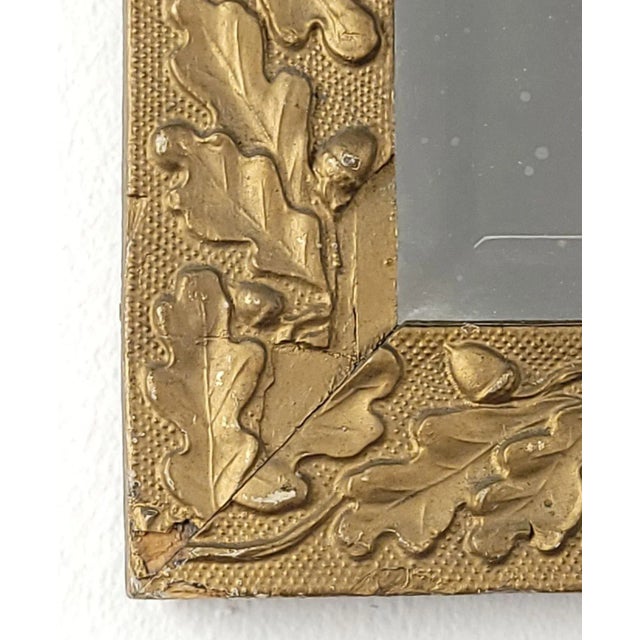 Arts & Crafts Smaller Carved Acorn Giltwood Frame Mirror, Circa 1920s For Sale - Image 3 of 7