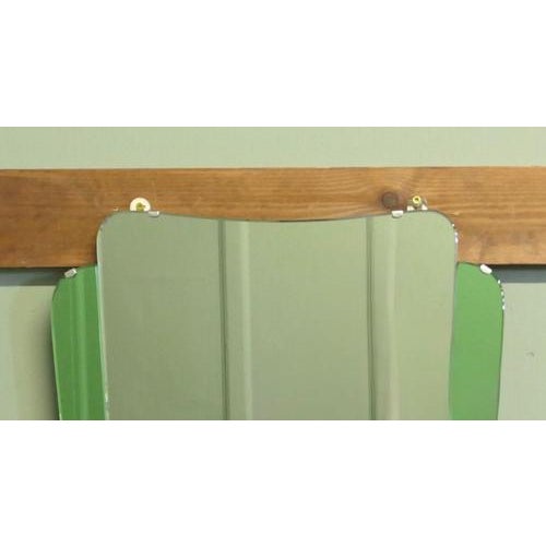 Vintage Art Deco Emerald Wall Mirror, 1930 For Sale - Image 3 of 7