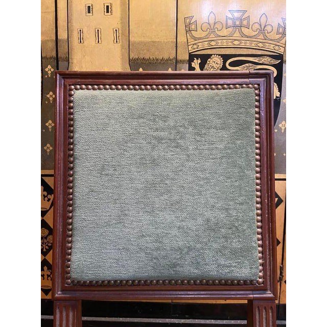 Louis Xvi Style Green Velvet Chairs, Set of 6 For Sale - Image 9 of 10