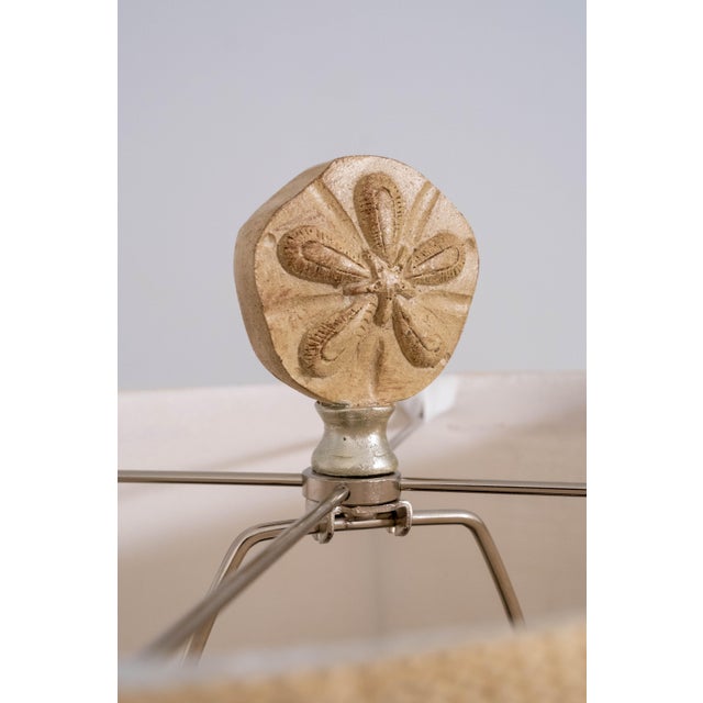 Sand Pair of Sea Shore Beach Sand Dollar Rope Lamps W/ Shades For Sale - Image 8 of 15