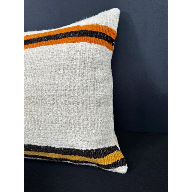 Contemporary Turkish Hemp Pillow Cushion Natural Beige Black Cushion Cover 20x20 For Sale - Image 3 of 4
