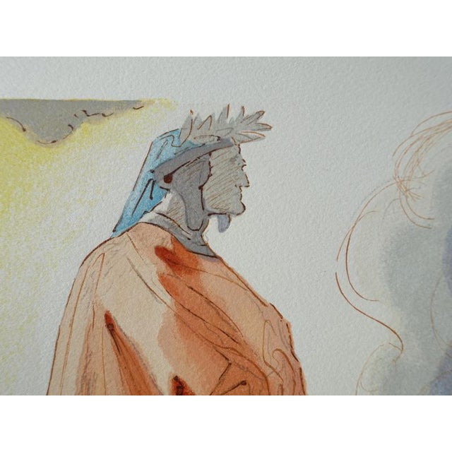 Modern Salvador Dali, Dante at the Entrance to Paradise, Woodcut For Sale - Image 3 of 6