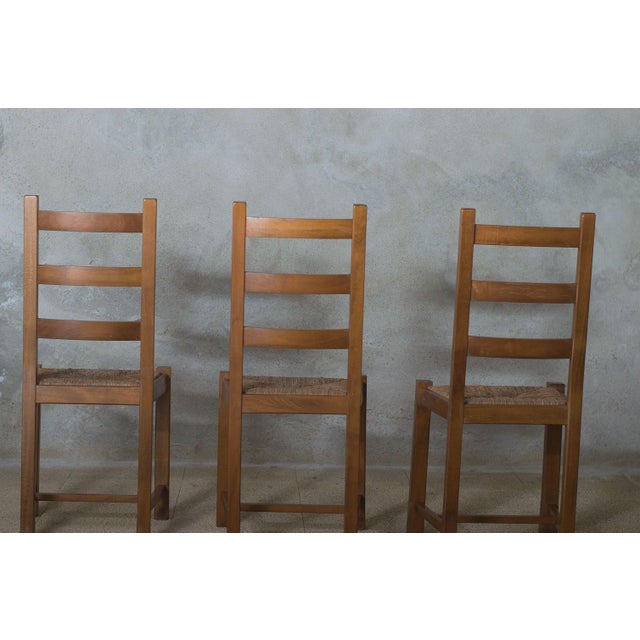 Brutalist Dining Chairs, France, 1950s, Set of 3 For Sale - Image 4 of 12