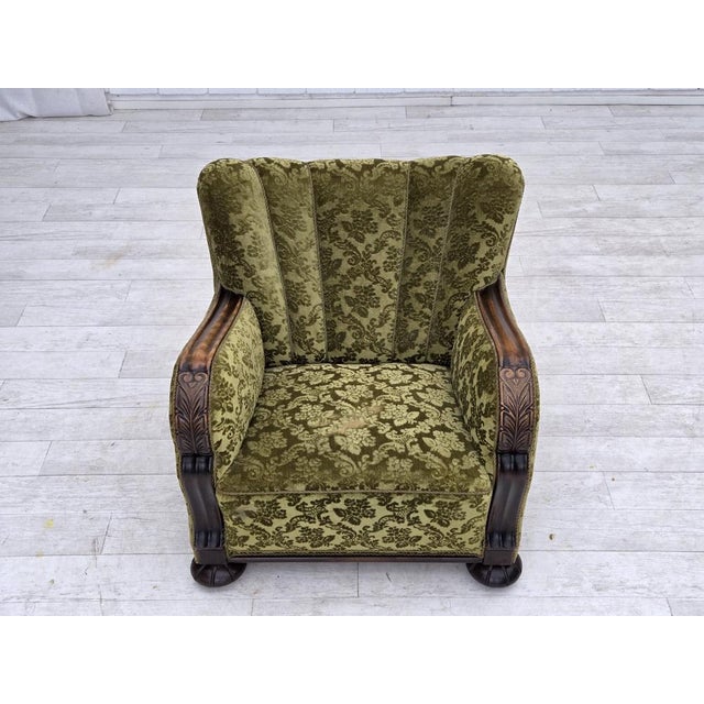 Vintage Danish Relax Chair in Furniture Velour, 1950s For Sale - Image 6 of 18