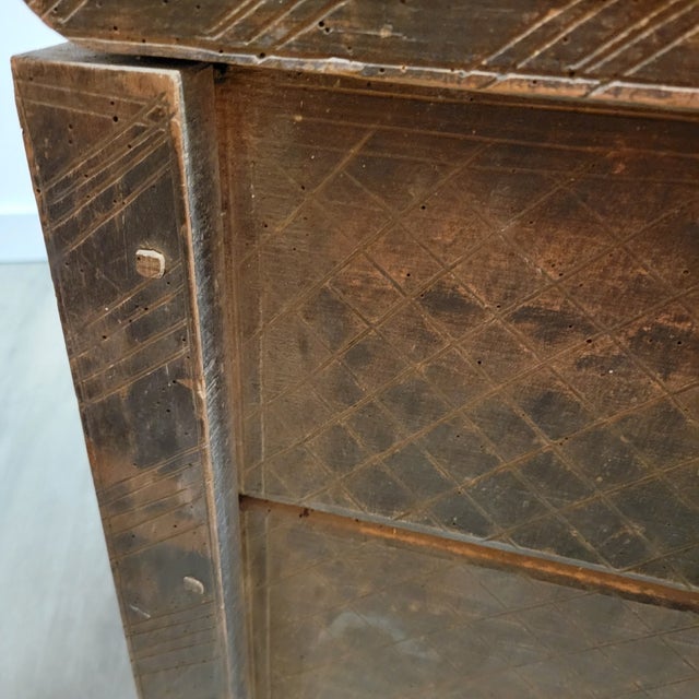 Mid-19th Century Carpathian Folk Art Dowry Chest With Peaked Lid For Sale - Image 11 of 12