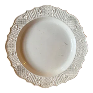 Antique 18th Century English George III Salt Glaze Round Charger Platter or Meat Plate