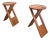 Folded Stools in Wood by Adrian Reed, 1970, Set of 2 For Sale