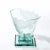 Transparent 1990s Frosted and Etched Cut Glass Leaf Vase/Bowl on Geometric Base by Robert Guenther For Sale - Image 8 of 13