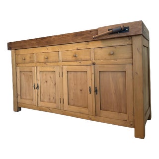 Apothecary Drawer Workbench in Pine For Sale