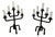 1940s Pair of 5-arm wrought iron candelabras For Sale