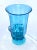 Aqua Vintage Mid 20th Century Aqua Glass Footed Vase For Sale - Image 8 of 8