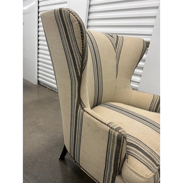 Tan Williams Sonoma Chelsea Wingback Chair - Nailhead Trim, Retail $1500+, Priced to Sell For Sale - Image 8 of 9
