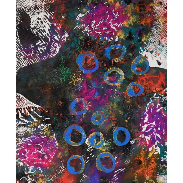 2000 - 2009 Blue Emersion - Original Abstract Acrylic on Paper by Dave Francis For Sale - Image 5 of 5