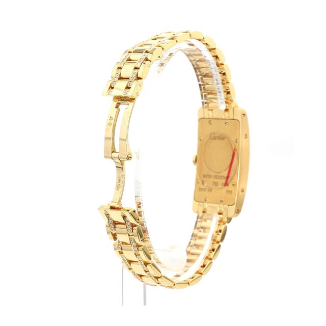 Cartier Tank Américaine Diamond Bezel Quartz 18k Gold Watch For Sale In Miami - Image 6 of 10