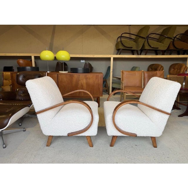 Vintage Art Deco Lounge Chairs by Jindrich Halabala, Set of 2 For Sale - Image 5 of 18