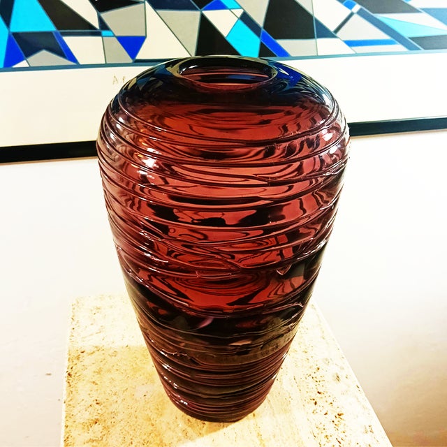 Vintage Italian Purple Vase in Murano Glass, 1970s For Sale - Image 3 of 9